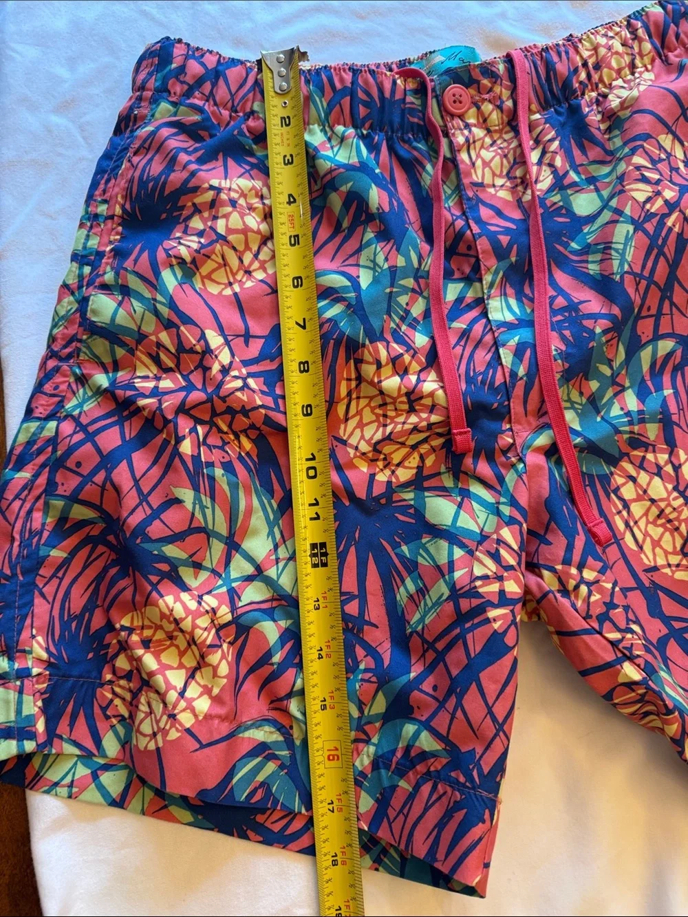 Men's Pink Pineapple Print Swim Bermudas